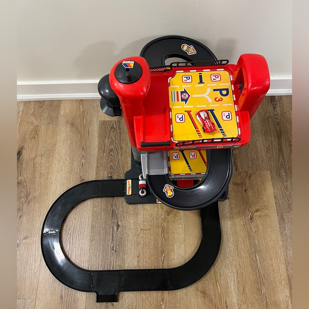 Kids Toy Race Track & Four Level Parking Garage Dinky Cars Parking Lot Easy Fun